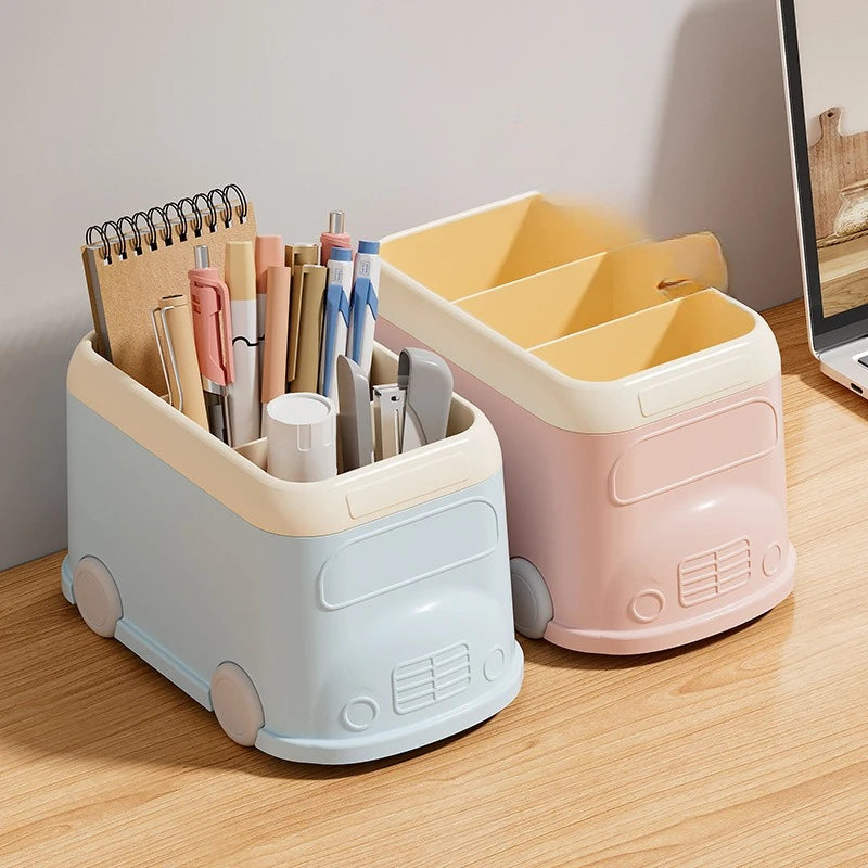 Creative Fashion Cartoon School Bus Pen Holder