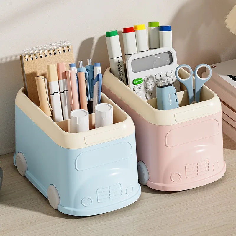 Creative Fashion Cartoon School Bus Pen Holder