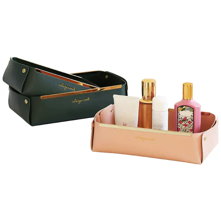Faux Leather Cosmetic Tray