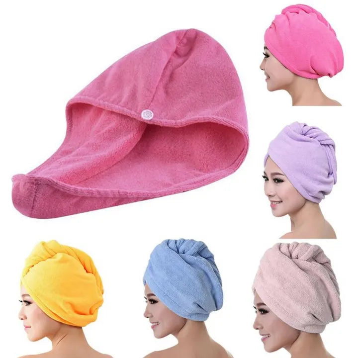Microfiber hair Cap Towel (Random Color)