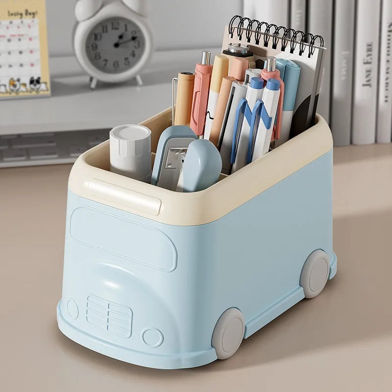 Creative Fashion Cartoon School Bus Pen Holder