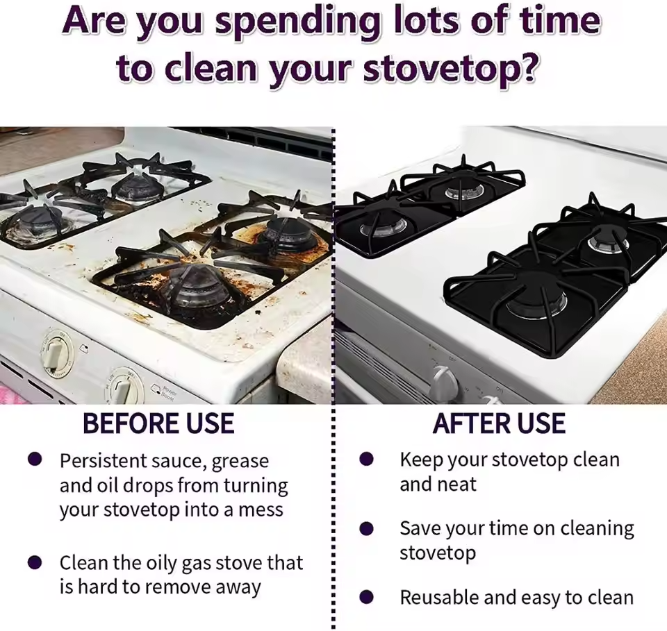 4pcs Gas Stove Protector Sheet