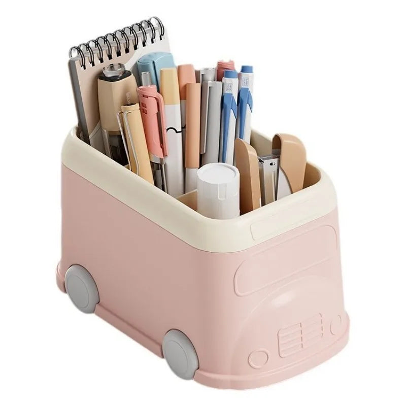 Creative Fashion Cartoon School Bus Pen Holder