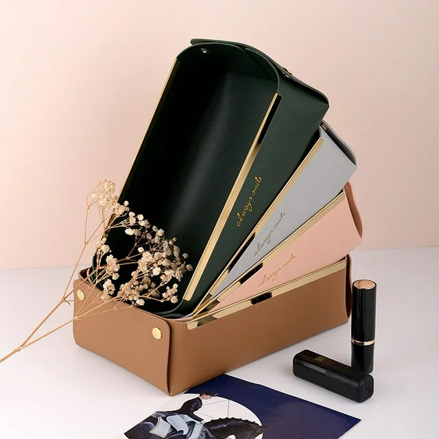 Faux Leather Cosmetic Tray