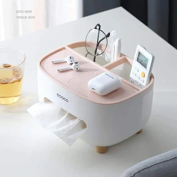 Multifunctional Tissue Box  (With Remote Mobile Glasses And Pen Holder)