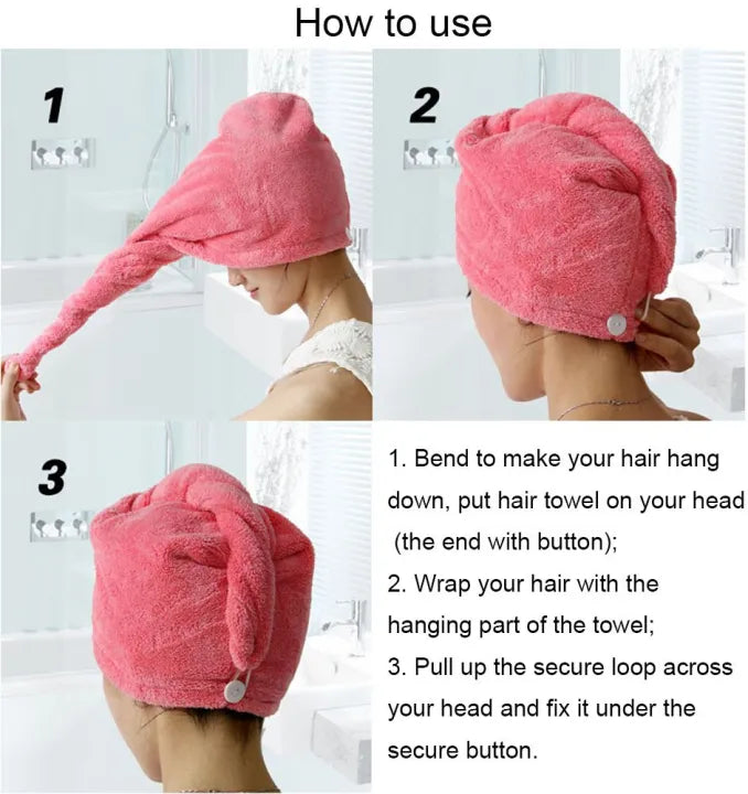 Microfiber hair Cap Towel (Random Color)
